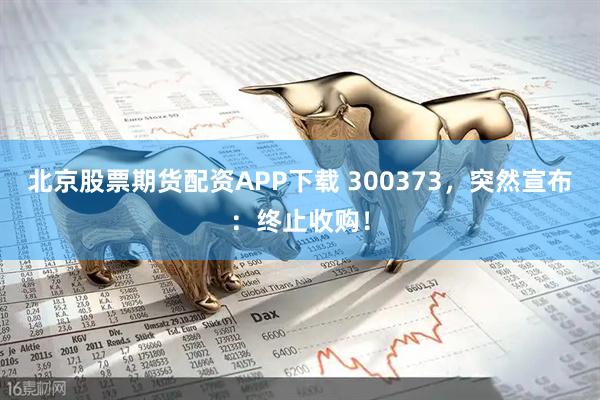 北京股票期货配资APP下载 300373，突然宣布：终止收购！